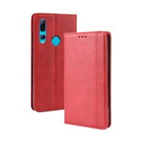 Voor Huawei Y9 Prime 2019 magnetische Buckle retro Crazy Horse textuur horizontale Flip lederen draagtas met houder & kaartsleuven & fotolijstjes (roo