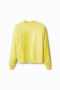 Sweatshirt met Desigual-logo - YELLOW - XXL