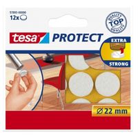 12x Tesa meubelvilt rond wit 2,2 cm - thumbnail