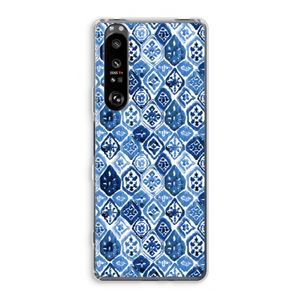 Blauw motief: Sony Xperia 1 III Transparant Hoesje