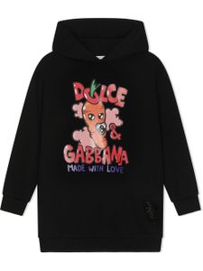 Dolce & Gabbana Kids robe à logo imprimé - Noir