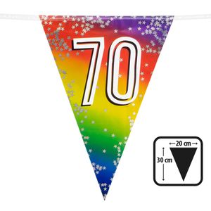 Vlaggenlijn Cijfer 70 Regenboog Met Sterren (6m)