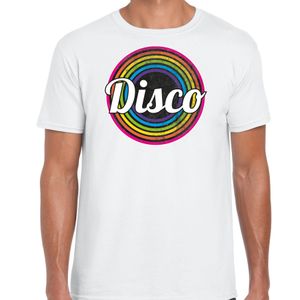 Disco verkleed t-shirt voor heren - disco - wit - jaren 80/80's - carnaval/foute party