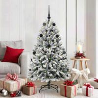 Kunstkerstboom met 150 LED Groen en Wit 150 cm PVC en Metaal