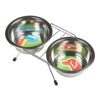 Pet Comfort Honden Voerbakken - 2x stuks - RVS eet- en drinkbakje