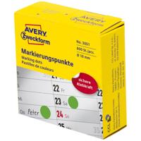 Avery-Zweckform 3851 Etiketten voor markeringspunten Ø 10 mm Groen 800 stuk(s) Permanent hechtend Papier Avery-Zweckform 3851 Etiketten voor markeringspunten Ø 10 mm Groen 800 stuk(s) Permanent hechtend Papier