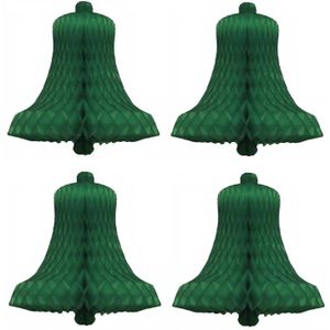 12x stuks Decoratie kerst versiering kerstklokken groen 50 cm