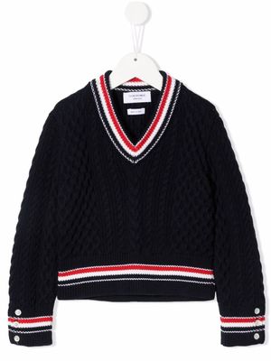 Thom Browne Kids pull RWB Cricket Cable - Bleu