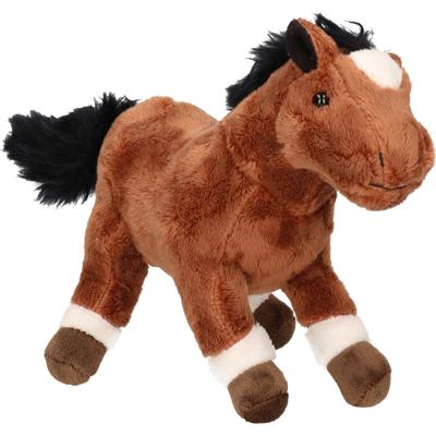 Cornelissen Pluche knuffel paarden - bruin - 24 cm - Boerderij dieren