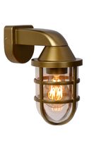 Lucide LEWIS - Wandlamp Buiten - 1xE27 - IP44 - Mat Goud / Messing - thumbnail