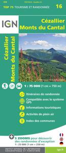 Wandelkaart - Fietskaart 16 Cézallier - Monts du Cantal | IGN - Instit