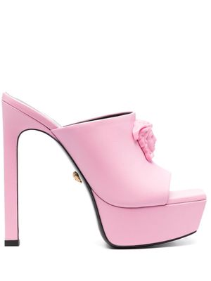 Versace mules La Medusa 140 mm à plateforme - Rose