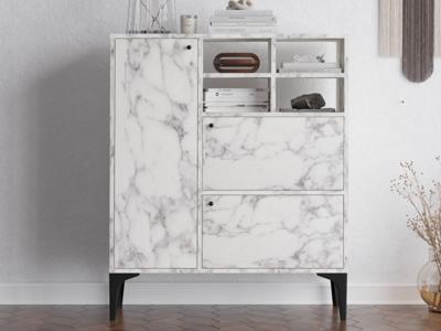 Commode HAWA 3 deuren marmer wit