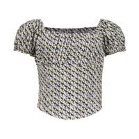 Frankie & Liberty Meisjes blouse - May - Krijt wit / Dusty zand/ Zwart / Honing geel print - thumbnail