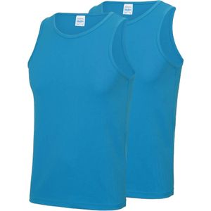 2-Pack Maat M - Sport singlets/hemden blauw voor heren