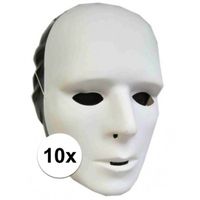 10x Witte grimeer maskers van plastic