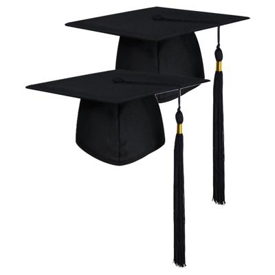 Fiestas Guirca Afstudeer/geslaagd hoedje - 2x - zwart - diploma uitreiking - examen gehaald