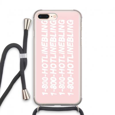 Hotline bling pink: iPhone 7 PLUS Transparant Hoesje met koord