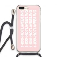 Hotline bling pink: iPhone 7 PLUS Transparant Hoesje met koord