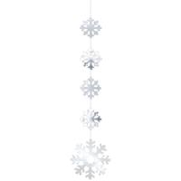 Sneeuwvlokken hangdecoratie - zilver - 140 cm - karton - brandvertragend - kerstversiering