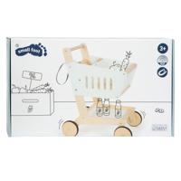 Small Foot - houten supermarkt winkelwagen wit