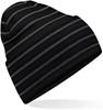 Beechfield CB39R Original Deep Cuffed Striped Beanie - Black/Graphite Grey - One Size