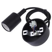 E27 lamp houder DIY plafond kroonluchter gloeilampen schroef silicone base socket kabel lengte: 1M (zwart)