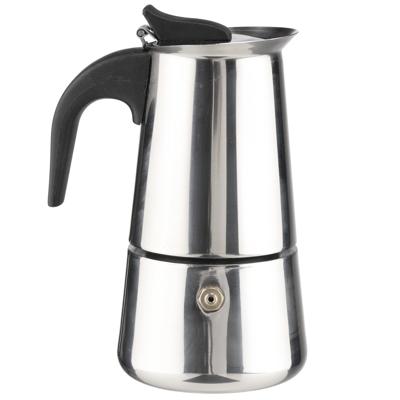 Mokka/espresso koffiemaker - voor 2 kopjes - 8 x 16 cm - RVS - koffiezetapparaat