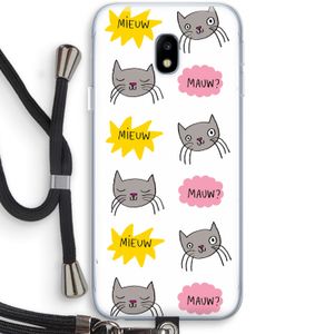 Meow: Samsung Galaxy J3 (2017) Transparant Hoesje met koord