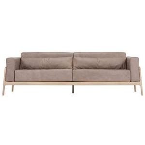 Gazzda Fawn sofa 3+ whitewash Dakar Leather Stone