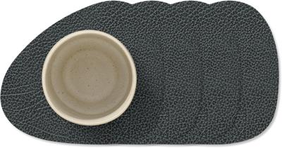 LIND DNA Onderzetters Hippo - Leer - Black Anthracite - 13 x 11 cm - 4 Stuks
