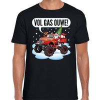 Fout kerst shirt Monstertruck Santa zwart voor heren