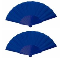 10x stuks spaanse Handwaaiers donkerblauw 23 cm - thumbnail