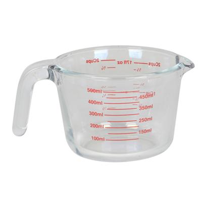 Keuken maatbeker/mengbeker - glas - transparant - 500 ml - schenktuit