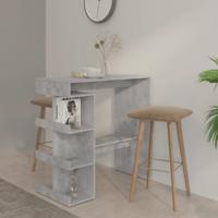 Bartafel met opbergrek 100x50x101,5 cm bewerkt hout betongrijs