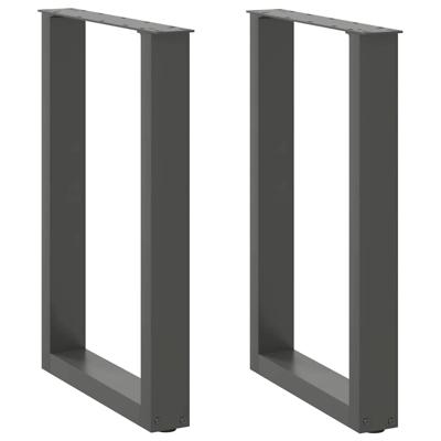 Eettafelpoten 2 st U-vormig 50x(72-73) cm staal antraciet