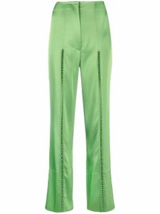 Nanushka pantalon droit à détails de coutures - Vert