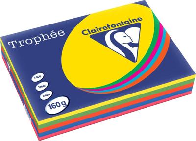 5 Intense kleuren A4 papier 160g 5x50vel Clairefontaine Trophée