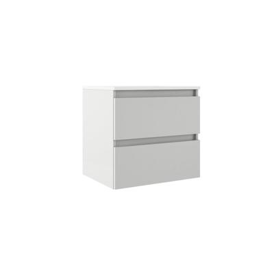 Adema Chacito Badkamermeubelset - 60x39.5x55cm - ondiep - 2 lades - greeploos - wastafel glans wit - 1 kraangat - mat wit SW1212807/SW7115 Adema Chacito Badkamermeubelset - 60x39.5x55cm - ondiep - 2 lades - greeploos - wastafel glans wit - 1 kraangat - mat wit SW1212807/SW7115