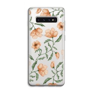 Peachy flowers: Samsung Galaxy S10 4G Transparant Hoesje