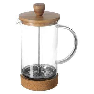 Secret de Gourmet French press cafetiere - glas/bamboe - 600 ml