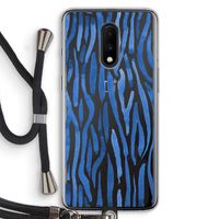 Blauwe nerven: OnePlus 7 Transparant Hoesje met koord