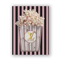 Glasschilderij - Louis Vuitton popcorn - 60 x 80 cm