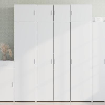 Hoge kast 80x42,5x185 cm bewerkt hout wit