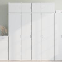 Hoge kast 80x42,5x185 cm bewerkt hout wit