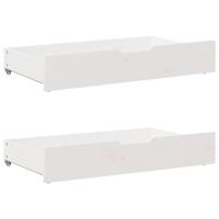 VidaXL Bedlades 2 st 90x55x17 cm massief grenenhout wit