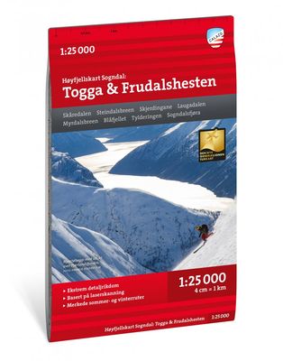 Wandelkaart Hoyfjellskart Sogndal: Togga og Frudalshesten | Calazo Wandelkaart Hoyfjellskart Sogndal: Togga og Frudalshesten | Calazo