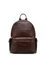 Brunello Cucinelli sac à dos en cuir à logo imprimé - Marron