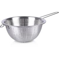 Excellent Houseware Keuken vergiet - op voet - RVS - 24 x 10 cm - zeef