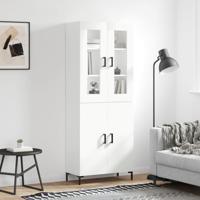 Hoge kast 69,5x34x180 cm bewerkt hout wit
